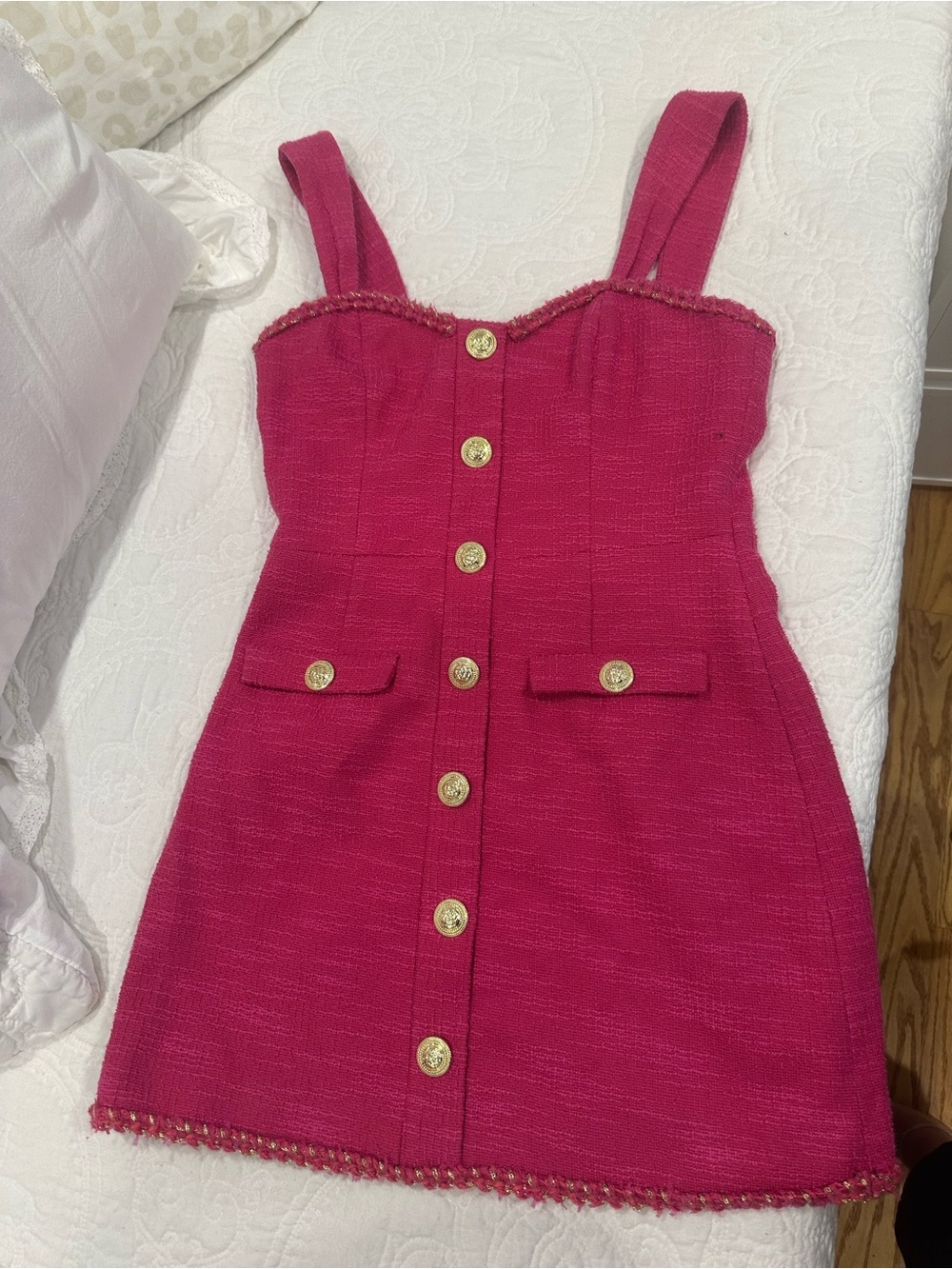 Rebecca Vallance Pink Tweed Mini Dress - Picture 4 of 5